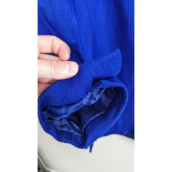 Blue Blazer Size 10 Vintage Rayon Single Button Blazer Liz Claiborne - Picture 10 of 12
